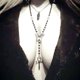 thumbnail image 2 of Cadena de suéter con cruz gótica europea y americana con el capítulo de Drácula y el collar de murciélago pagano, 2 of 6