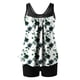 thumbnail image 4 of Trajes de baño Amzcrzy Tankini para mujer, bikini de control de abdomen para mujer, traje de baño conservador de cintura alta, estampado de moda, traje de baño de dos piezas multicolor, 2XL, 4 of 5