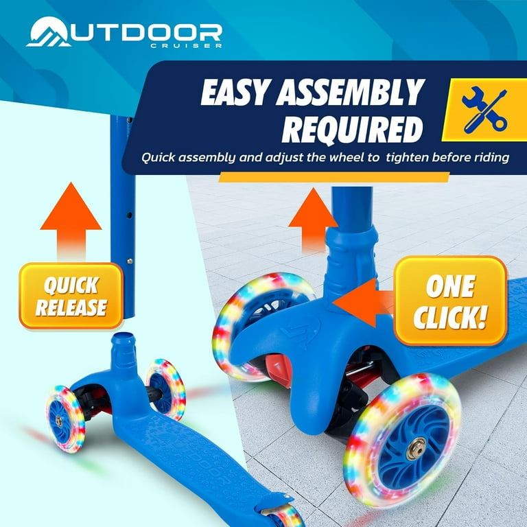 Outdoor Cruiser 3-Wheel Kids Scooter – with Lean-to-Steer