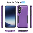 thumbnail image 3 of Dteck for Samsung Galaxy S24 Case, Full Body Heavy Duty Rugged Shockproof Protective Phone Cover with Tempered Glass Screen Protector and Camera Lens Cover,Purple+Black, 3 of 7