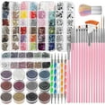 thumbnail image 1 of Juego de herramientas para decoración de uñas con pincel y herramientas para embellecer uñas., 1 of 5