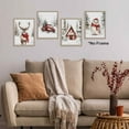 thumbnail image 4 of Hieng Vintage Winter Christmas Posters Prints Unframed Set of 4, Rustic Christmas Tree Wall Art Prints Decor for Living Room Bedroom Reading Nook Corner, Santa Claus Books Wall Pictures, 4 of 6