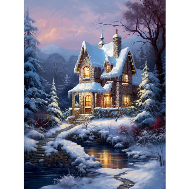 5D DIY Kit Pueblo Invierno Del 30x40cm