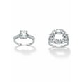 thumbnail image 4 of PalmBeach Jewelry Cushion-Cut Cubic Zirconia 2-Piece Jacket Wedding Ring Set 4.56 TCW in Platinum-plated Sterling Silver, 4 of 6