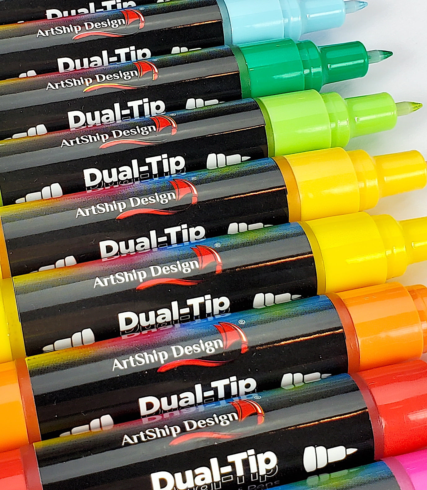Dropship 6pcs Double Tip Permanent Marker Set,6.7*.04inch Seal Colorful  Pens,Dual Tip Stamp/Line Marker Pen to Sell Online at a Lower Price