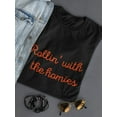 thumbnail image 3 of Rollin' With The Homies Women Black T-Shirt, Female Medium, 3 of 4
