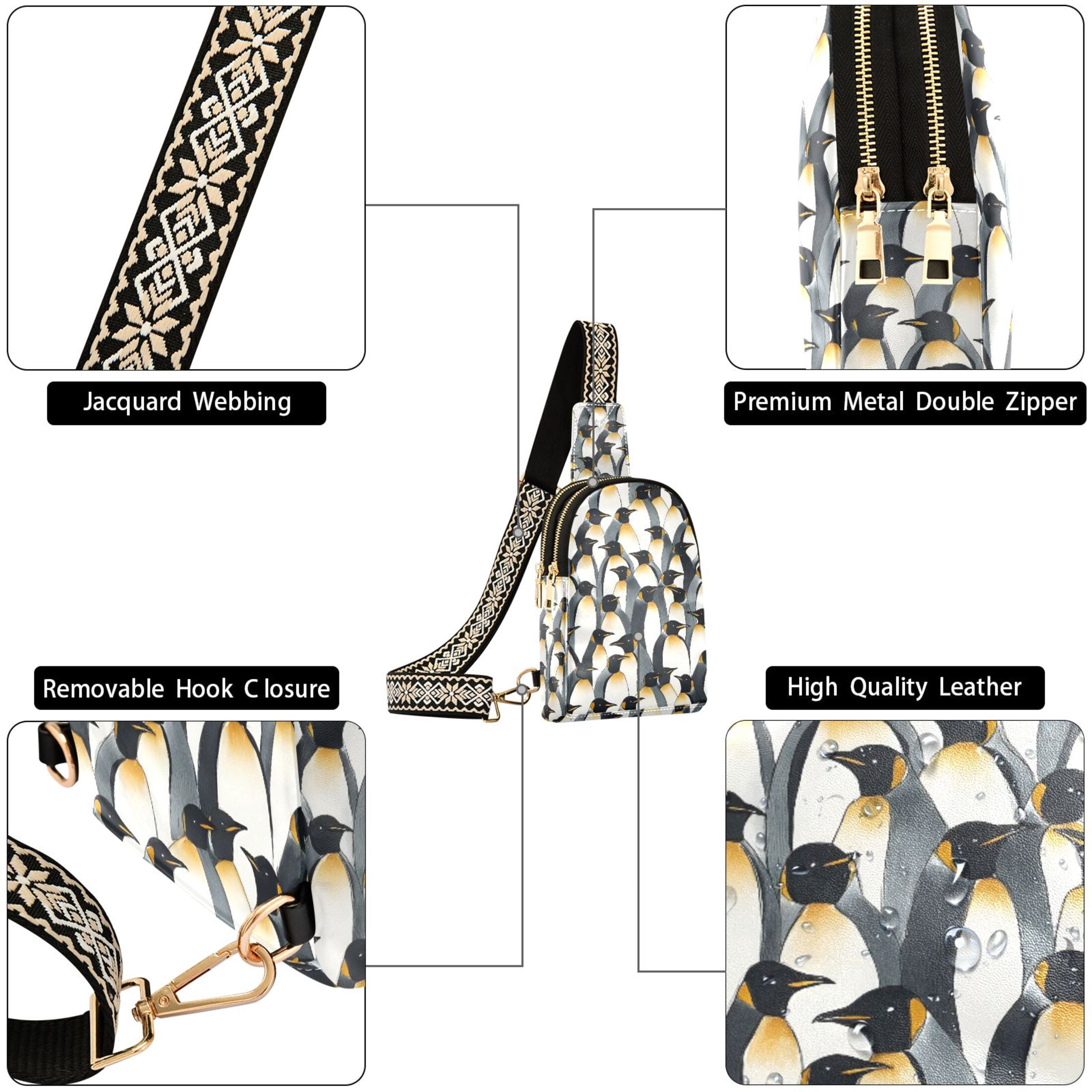ALAZA Penguins Pattern Sling Bag for Women Men Waterproof Crossbody Chest Bags