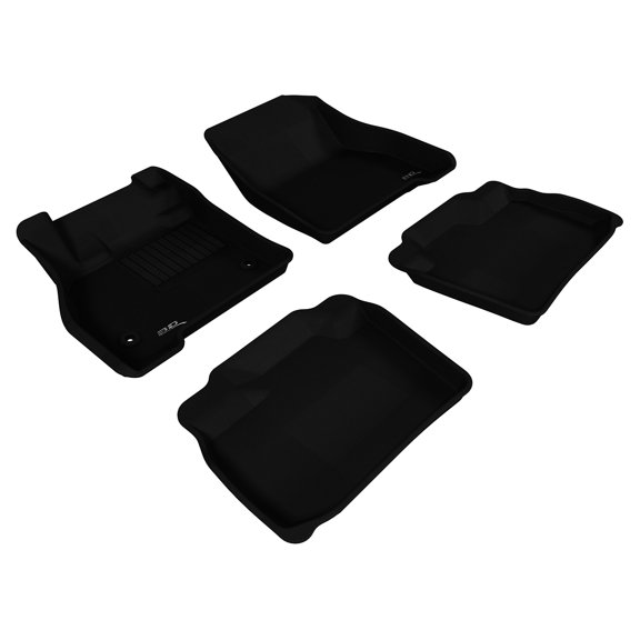 3D MAXpider Complete Set Custom Fit All-Weather Floor Mat for Select Nissan Leaf Models - Kagu Rubber (Black)