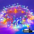 thumbnail image 1 of shiyou-33ft 100 LED Multicolor Christmas Lights for Tree Indoor, 8 Modes Christmas Tree Lights Outdoor Waterproof Clear Wire, Colorful Christmas String Lights Plug-in for Room Christmas Party, 1 of 4
