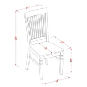East West Furniture Dining Room Set Buttermilk & Cherry, ANWE3-BMK-W
