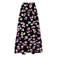 thumbnail image 5 of ZToonmas Women's Floral Print Tiered Maxi Skirt Elastic Waist Drawstring Skirt with Pockets for Summer Casual and Vacation, 5 of 7