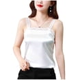 thumbnail image 2 of AUNVITO Women's Lace Trim Sleeveless Tank Top Round Neck Casual Fashionable, 2 of 5