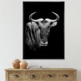 thumbnail image 2 of Designart 'Black and White Portrait Of Wildebeest' Farmhouse Framed Canvas Wall Art Print, 2 of 5