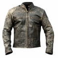thumbnail image 1 of Vintage Motorcycle Jacket Leather Riding Jackets Distressed Leather Motorcycle Jacket Mens Black Leather Biker Jacket Vintage Biker Jacket size XL, 1 of 3