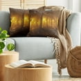 thumbnail image 5 of Ambesonne Fall Throw Pillow Cover 2 Pack, Foggy Evening in the Park, 18", Marigold Caramel, 5 of 7