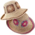 thumbnail image 4 of CoCopeaunts Summer Straw Bucket Hat for Women Outdoor Travel Sunscreen Flower Crochet Knitting Foldable Ladies Fisherman Hat, 4 of 8