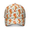 thumbnail image 2 of Seashells and Starfish Baseball Cap – Nautical Summer Marine Beach Hat with Tropical Ocean Creatures, Cute Coastal Life Cartoon Design, Lightweight Breathable Dad Hat for Men Women, 2 of 7
