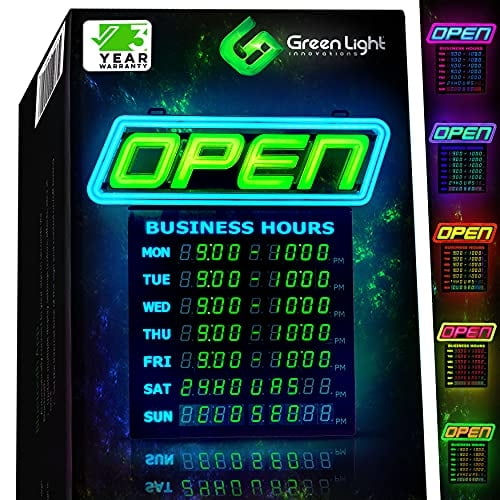 LED Open Sign GLI con aplicación programable en horario comercial