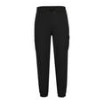 thumbnail image 5 of HOOMEUMY Men's Straight Leg Pants with Side Stripe Casual Drawstring Elastic Waist Basic Multi-Pockets Trousers Black M, 5 of 5