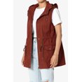thumbnail image 3 of TheMogan Women's S~3X Drawstring Loose Fit Utility Vest Sleeveless Military Jacket, 3 of 7