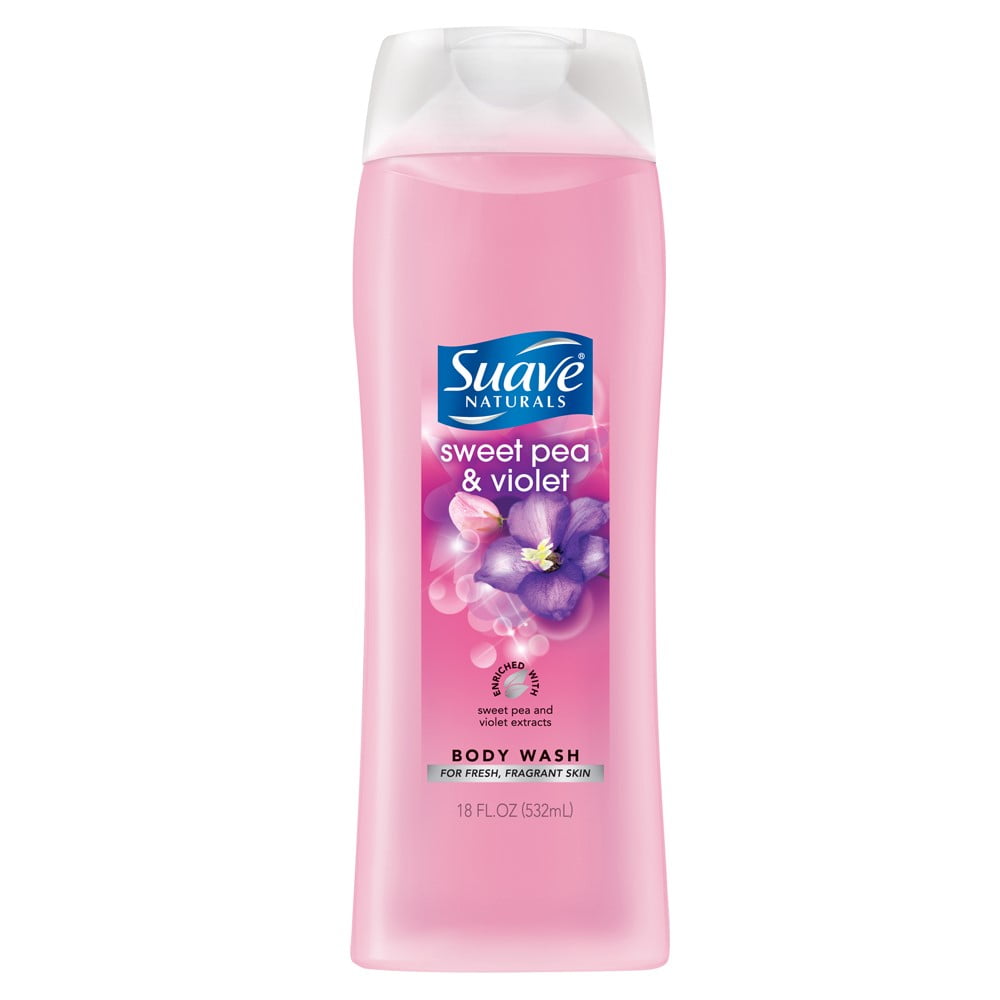 Suave Naturals Body Wash, Sweet Pea and Violet, 18 Oz