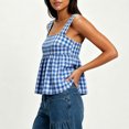 thumbnail image 5 of Backelss Cute Palid Tank Tops for Women Loose Square Neck Sleeveless Summer Business Casual Shirts Dressy Blouses, 5 of 8