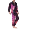 thumbnail image 6 of Salouo Neon Futuristic Dragon Print Button-Front Long Sleeve Pajama Set for Men, Soft 2Pjs Men's Long Sleeve Sleepwear -Medium, 6 of 7