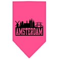 thumbnail image 1 of Amsterdam Skyline Screen Print Bandana Bright Pink Small, 1 of 1