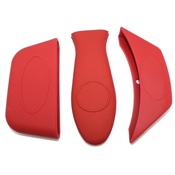 Hot Handle Holder Heat-Resistant Premium Silicone Kitchen Classic Assist Protecting Handle Cover for Skillets Frying Pans Griddles Cookware Handles (3pcs, Red)