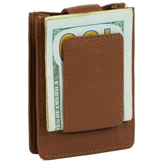 Bullz Expandable Front Pocket Card Holder Money Clip Wallet with Magnet Clip and ID Window