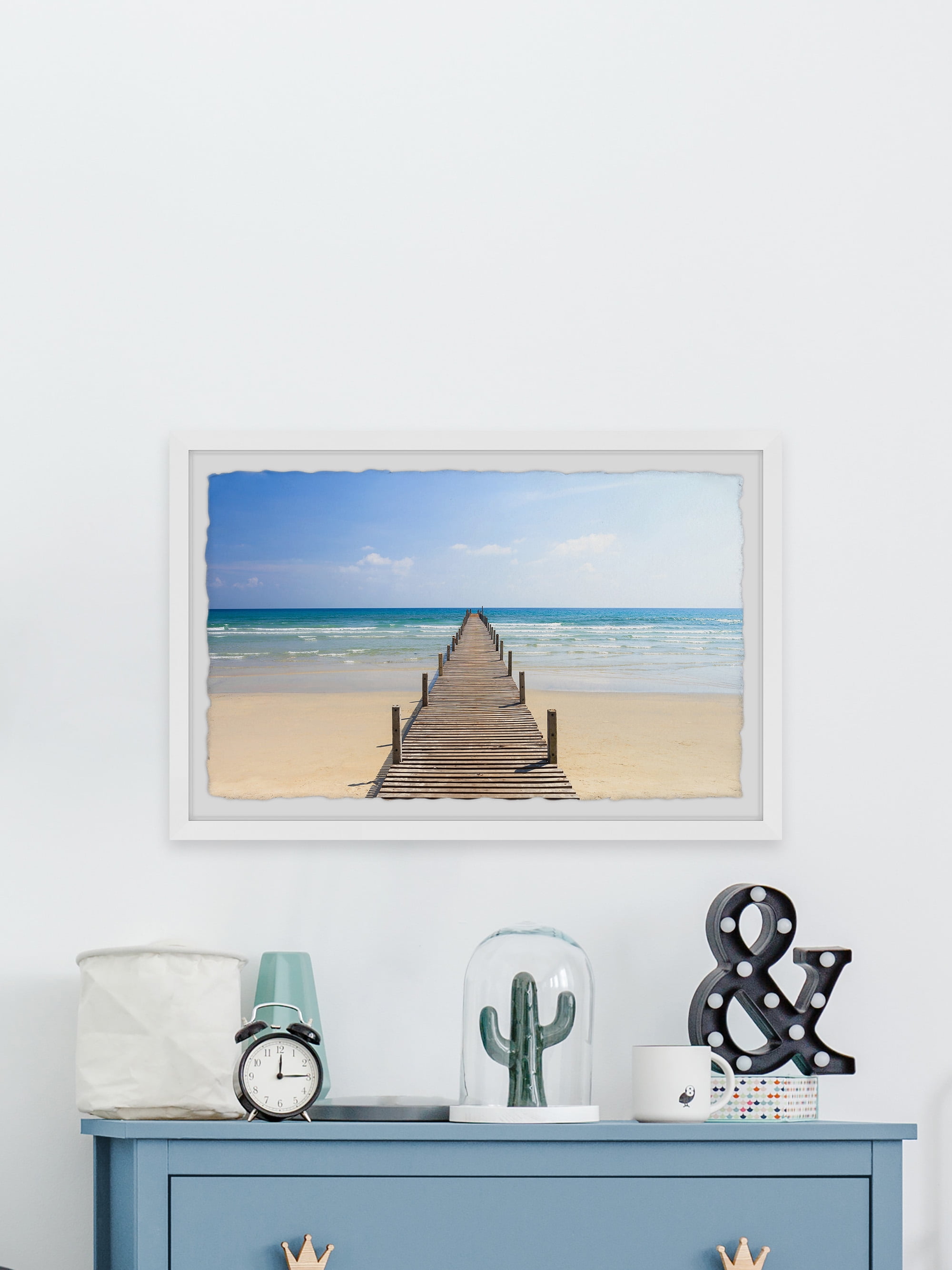 Marmont Hill Coastal Bridge Framed Wall Art, 12" x 18"