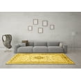 thumbnail image 3 of Ahgly Company Machine Washable Indoor Rectangle Medallion Yellow Traditional Area Rugs, 5' x 8', 3 of 4