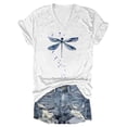 thumbnail image 4 of Bibifish Womens Tee Tops Cute Graphic Print V Neck Short Sleeve Tshirts Relaxed Fit Soft Casual Street Summer Pullover Tops, 4 of 4