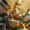 thumbnail image 5 of LuxenHome Puppy Friends Farmhouse Resin Outdoor Fountain with Lights, 5 of 6