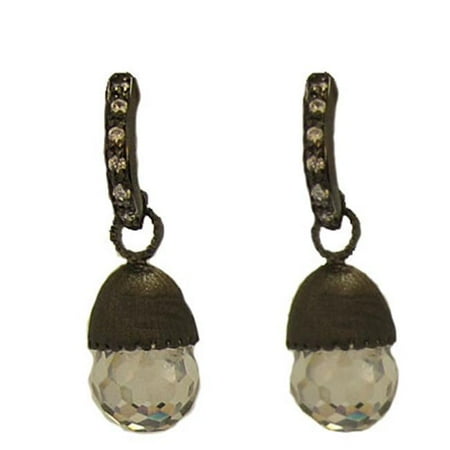 Designer Jewelry YE141 High End Fancy Drop CZ Earring on Half Hoop