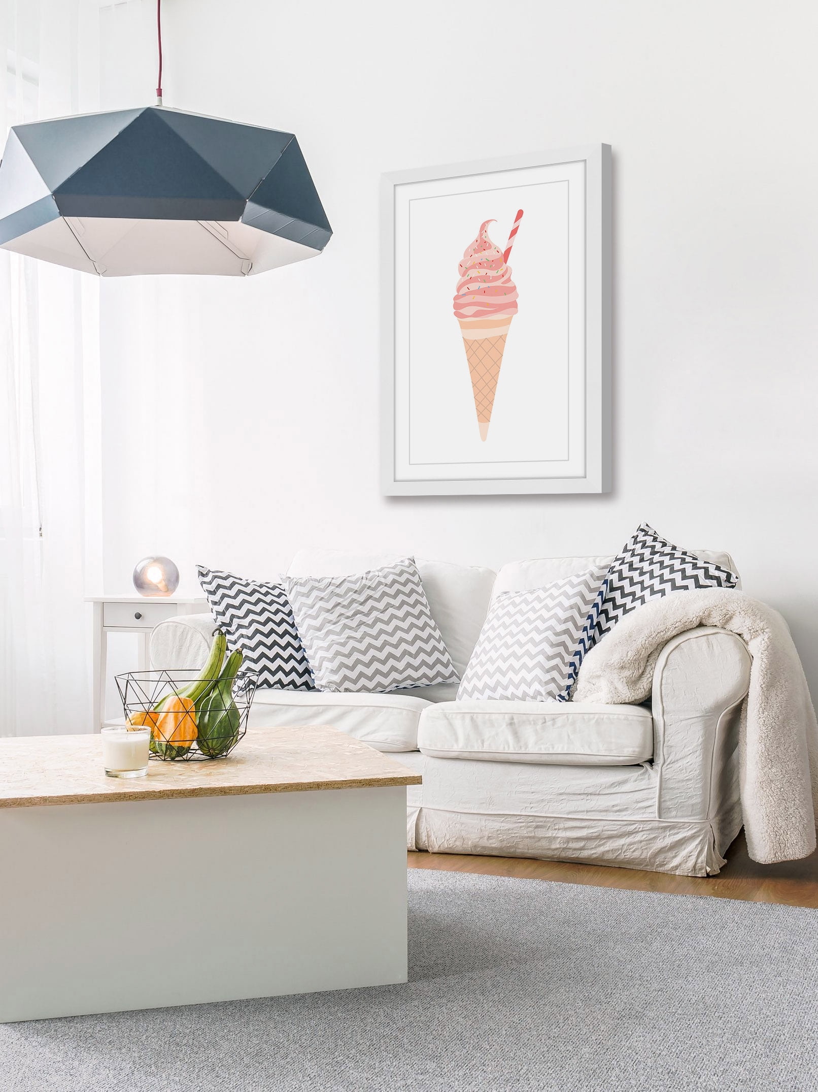 "Pink Cone" Framed Painting Print