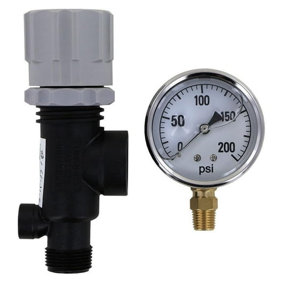 23120-3/4-PP Pressure Regulator with 200 PSI Pressure Gauge (Bundle, 2 Items)