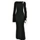 thumbnail image 3 of Vestido largo ajustado con cordones, vestido largo para mujer, vestido de fiesta elegante para club Ygjytge Negro T M para Mujer, 3 of 8