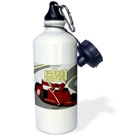 3dRose If Indy Racing Cars Had GPS, Sports Water Bottle, 21oz