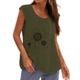 thumbnail image 1 of Pompotops Blouse Décontractée Sans Manches à Boutons Col Rond Ample pour Femmes, 1 of 4