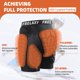 thumbnail image 2 of Pantalones cortos acolchados protectores para snowboard, patinaje y esquí, protectores de trasero para snowboard, protección para coxis, caderas y glúteos, L, 2 of 5