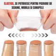 thumbnail image 3 of Juego de 4 protectores para patas de silla, muebles, universales, silicona y fieltro, transparentes, 3 of 5