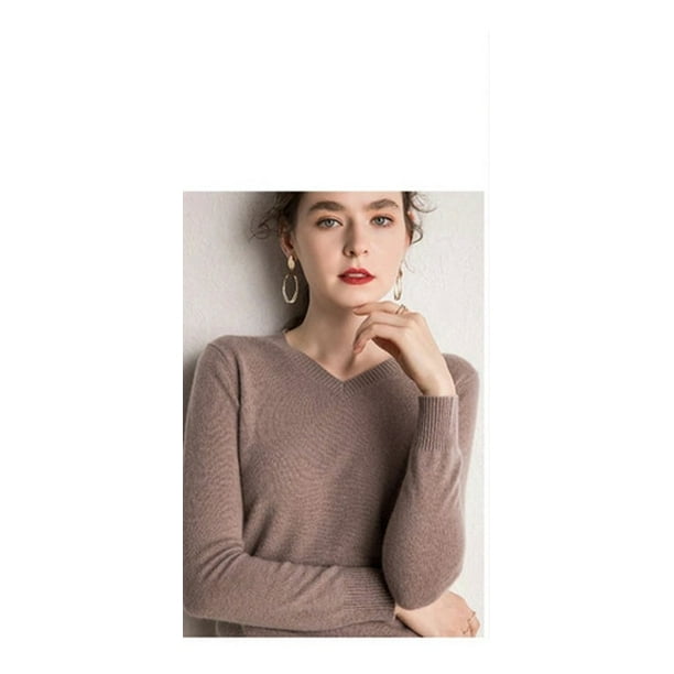Sueter De Mujer Moda Sweater Dama Cuello V Abrigo Ligero LOLE Sueter