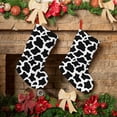 thumbnail image 6 of Lsque 18 Inches Cow Print Black White Pattern Christmas Stockings Hanging Ornaments,Knitted Xmas Fireplace Hanging Stocking,Holiday Decoration, 6 of 8