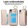 thumbnail image 2 of Dteck for iPhone XR Wallet Case, Flip Leather Case with RFID Blocking Card Holder Zipper Pocket, Ring Holder Kickstand Protective Folio Phone Cover for iPhone XR,Rosegold, 2 of 7