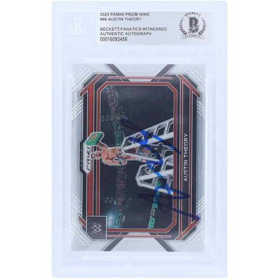 Austin Theory WWE Autographed 2023 Panini Prizm #96 Beckett Fanatics Witnessed Authenticated Card - Fanatics Authentic Certified