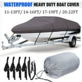 thumbnail image 2 of Waterproof and Sunscreen Heavy Duty Trailerable Boat Cover With Storage Bag Fits V-hull Boats 11-13ft/ 14-16ft/ 17-19ft/ 20-22ft Black/ Red/ Green/ Grey/ Blue, 2 of 13