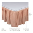thumbnail image 2 of VHC Brands Sawyer Mill Ticking Striped Cotton Farmhouse Split Corners Gathered King Bedding Accessory, Skirt 78x80x16, Red, 2 of 4
