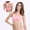 Pink, variant on Sports Bras for Women Lightweight Quick Drying Solid Color Bras for Women Sports Bras for Women Light Impact Molded Cup Strap Sports Bra with Sewn in Pads U-Neck Beach Sports Run Summer