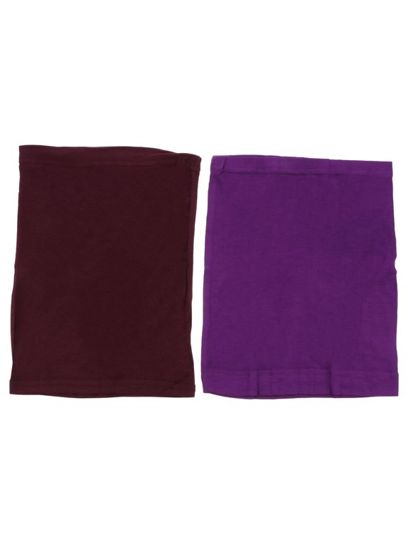 2Pcs Under Scarf Hat Purple Elastic Soft Fabric Reusable Inner Hijab Neck Covers